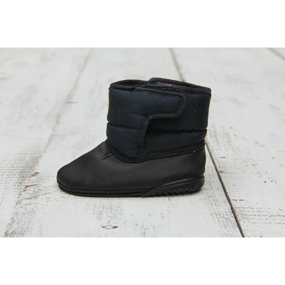 Polo by Ralph Lauren Black Kids Booties with Yellow Polo Logo